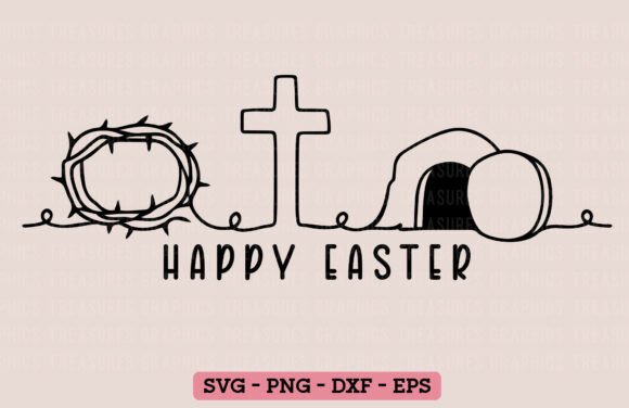 Boho Christian Happy Easter SVG PNG for T-Shirt Designs