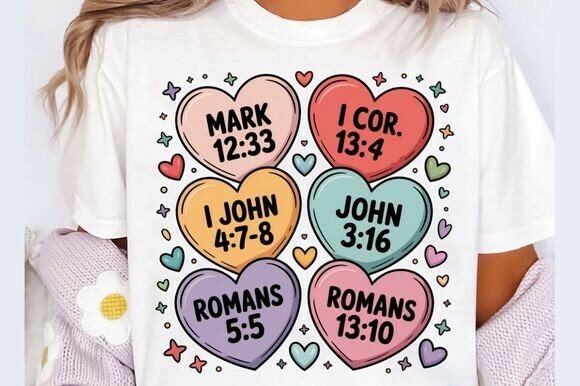 Christian Bible Png, Verse Valentine Png for T-Shirt Designs