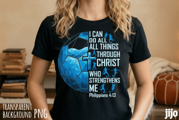 Christian Christ Soccer Bible PNG for T-Shirt Designs