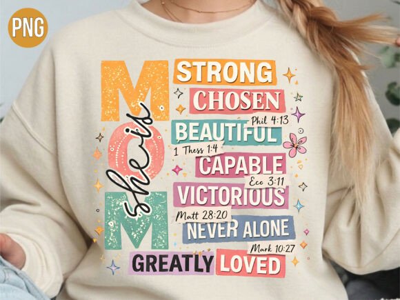 Christian Faith Bible Verse Mom PNG for T-Shirt Designs