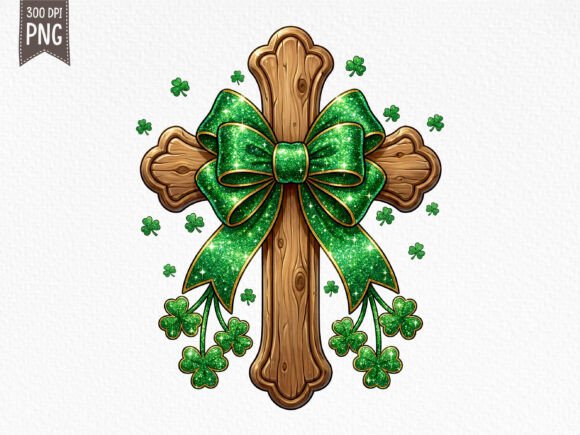 Christian Shamrock Cross St Patrick PNG T-Shirt Designs