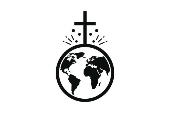 Christian World Cross Symbol for T-Shirt Designs