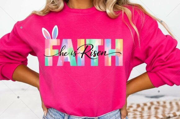 He is Risen Faith Easter PNG, Christian T-Shirt Designs