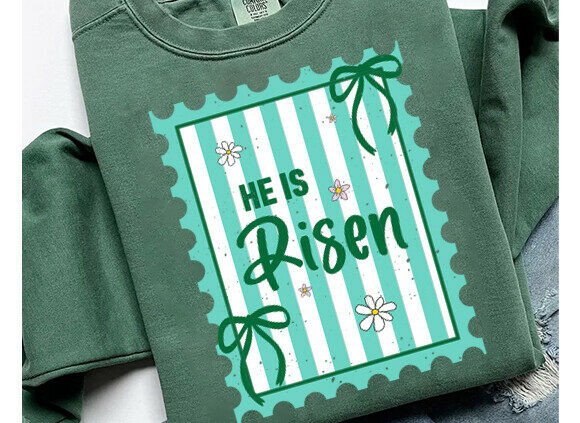 He is Risen Postage Stamp Png for T-Shirt Designs