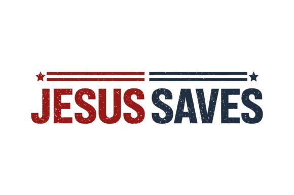 Jesus Saves Distressed Typography Design
