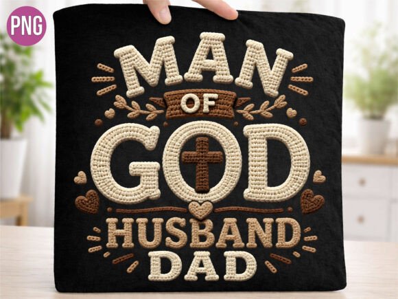 Man of God Husband Dad Christian PNG for T-Shirt Designs