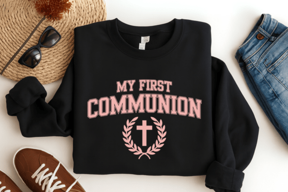Pink Christian Cross PNG, 1st Communion