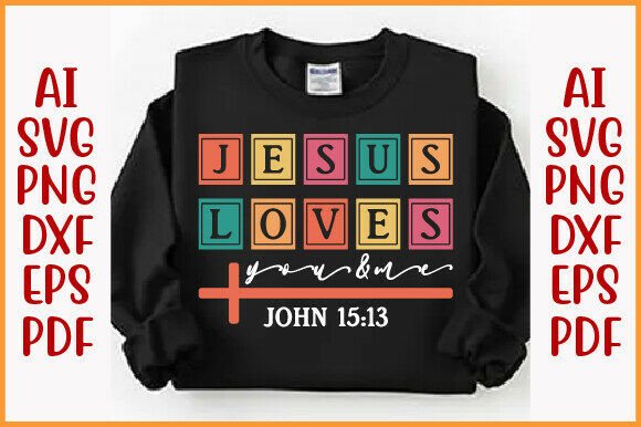 Vintage Jesus Loves You Christian PNG for T-Shirt Designs