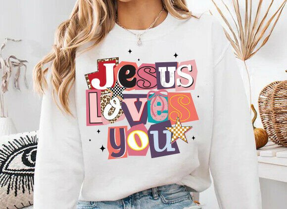 Y2K Valentines Day Jesus Png for T-Shirt Designs